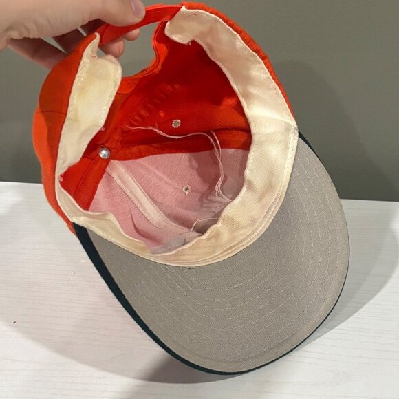 Vintage Miami Hurricanes Snapback Hat Orange & Black Embroidered Logo 90s - Picture 5 of 8